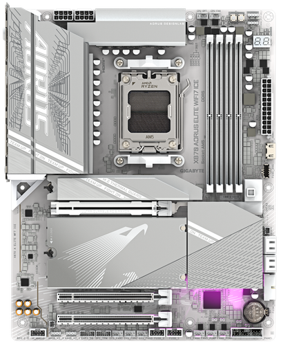 Купить Материнская плата GIGABYTE X870 AORUS ELITE WIFI7 ICE в интернет-магазине DNS. Характеристики, цена GIGABYTE X870 AORUS ELITE WIFI7 ICE | 5492074.