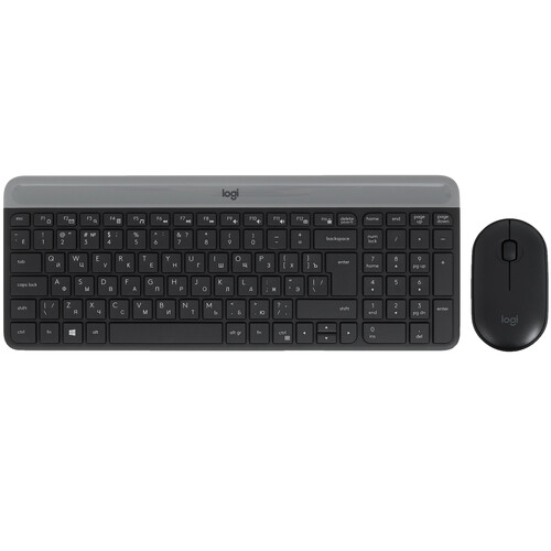 Купить Клавиатура+мышь беспроводная   Logitech Slim Wireless Desktop MK470 черный в интернет-магазине DNS. Характеристики, цена Logitech Slim Wireless Desktop MK470 | 5074621.