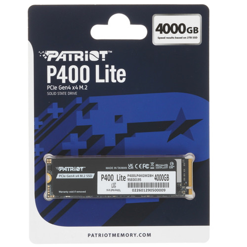 Купить 4000 ГБ M.2 NVMe накопитель Patriot P400 Lite [P400LP4KGM28H] в интернет-магазине DNS. Характеристики, цена Patriot P400 Lite | 5915070.