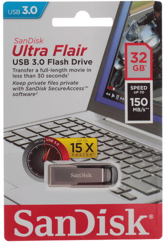 Купить Память USB Flash 32 ГБ SanDisk Ultra Flair [SDCZ73-032G-G46] в интернет-магазине DNS. Характеристики, цена SanDisk Ultra Flair | 1094849.