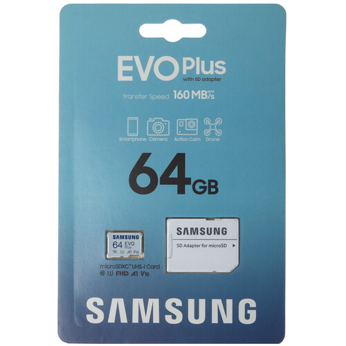 Купить Карта памяти Samsung EVO Plus microSDXC 64 ГБ [MB-MC64SA/APC] в интернет-магазине DNS. Характеристики, цена  | 5484852.