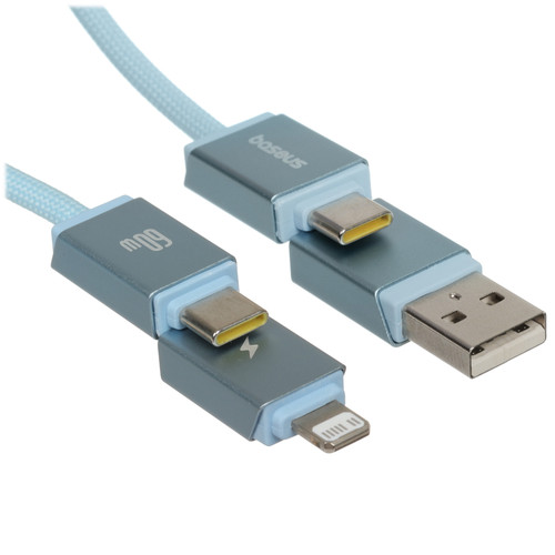 Купить Кабель Baseus Lightning 8-pin, USB Type-C - USB Type-A, USB Type-C голубой в интернет-магазине DNS. Характеристики, цена Baseus Versatile | 5627655.