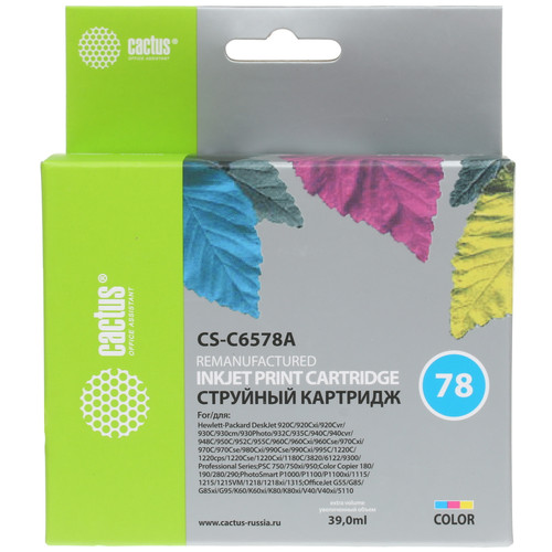 Купить Картридж Cactus CS-C6578A многоцветный в интернет-магазине DNS. Характеристики, цена Cactus CS-C6578A | 7942604.