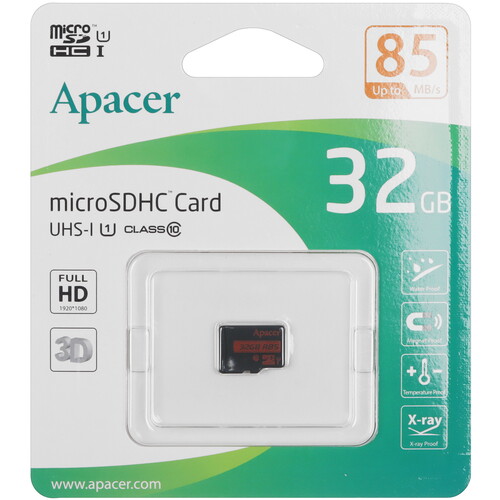 Купить Карта памяти Apacer microSDHC 32 ГБ [AP32GMCSH10U5-RA] в интернет-магазине DNS. Характеристики, цена  | 5456913.