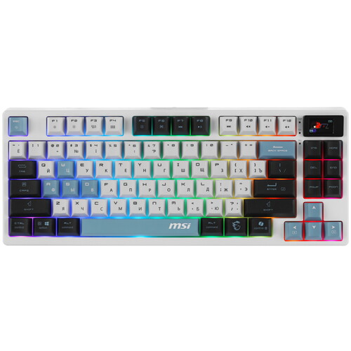 Купить Клавиатура  проводная + беспроводная MSI FORGE GK600 TKL Wireless Sky в интернет-магазине DNS. Характеристики, цена MSI FORGE GK600 TKL Wireless Sky | 5628623.