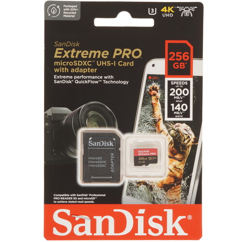 Купить Карта памяти SanDisk Extreme Pro microSDXC 256 ГБ [SDSQXCD-256G-GN6MA] в интернет-магазине DNS. Характеристики, цена  | 5462483.