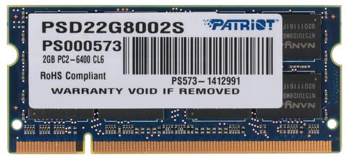 Купить Оперативная память SODIMM Patriot Signature [PSD22G8002S] 2 ГБ в интернет-магазине DNS. Характеристики, цена Patriot Signature | 1069147.
