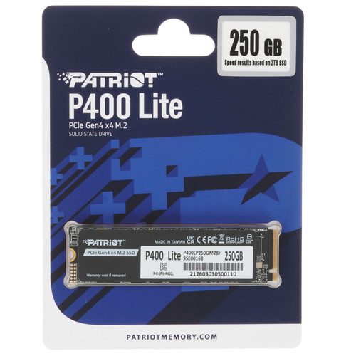 Купить 250 ГБ M.2 NVMe накопитель Patriot P400 Lite [P400LP250GM28H] в интернет-магазине DNS. Характеристики, цена Patriot P400 Lite | 5915066.
