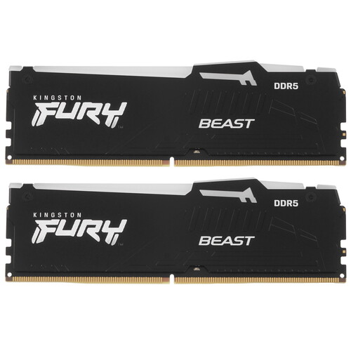 Купить Оперативная память Kingston FURY Beast Black RGB [KF560C30BBAK2-16] 16 ГБ в интернет-магазине DNS. Характеристики, цена Kingston FURY Beast Black RGB | 5617256.