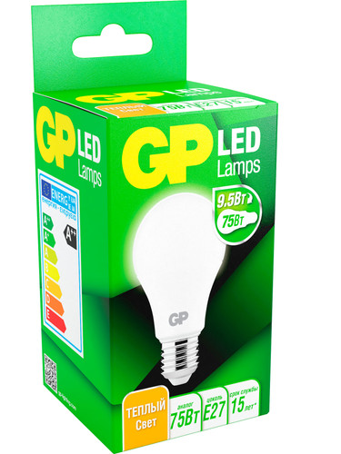 Купить Лампа светодиодная GP LEDA60-9.5WE27-27K-2CRB1 в интернет-магазине DNS. Характеристики, цена GP LEDA60-9.5WE27-27K-2CRB1 | 9121937.
