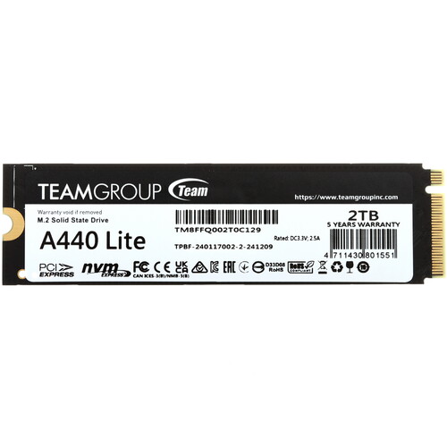 Купить 2000 ГБ M.2 NVMe накопитель TEAMGROUP T-FORCE CARDEA A440 Lite [TM8FFQ002T0C129] в интернет-магазине DNS. Характеристики, цена TEAMGROUP T-FORCE CARDEA A440 Lite | 5457042.