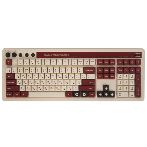 Купить Клавиатура  проводная + беспроводная 8BitDo Retro 108 Mechanical Keyboard - Fami Edition цвет красный в интернет-магазине DNS. Характеристики, цена 8BitDo Retro 108 Mechanical Keyboard - Fami Edition | 5604325.