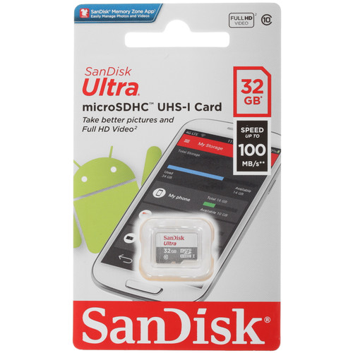 Купить Карта памяти SanDisk Ultra microSDHC 32 ГБ [SDSQUNR-032G-GN3MN] в интернет-магазине DNS. Характеристики, цена  | 4727284.