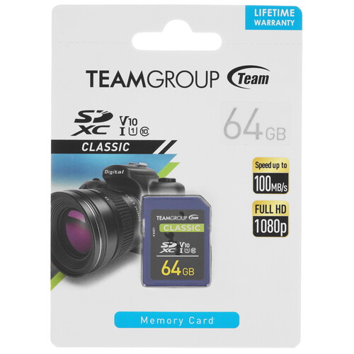 Купить Карта памяти TEAMGROUP Classic SDXC 64 ГБ [TSDXC64GIV1001] в интернет-магазине DNS. Характеристики, цена  | 5006906.