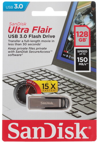 Купить Память USB Flash 128 ГБ SanDisk Ultra Flair [SDCZ73-128G-G46] в интернет-магазине DNS. Характеристики, цена SanDisk Ultra Flair | 1094851.