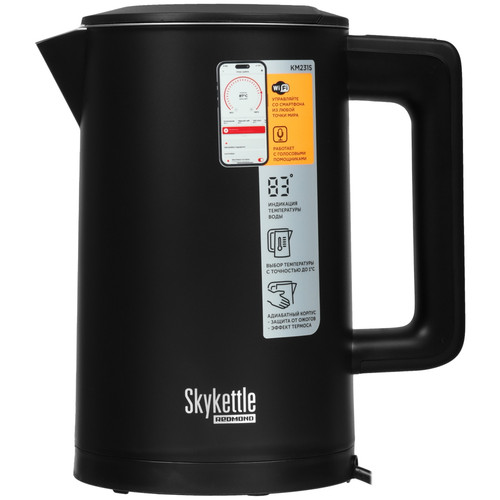 Купить Электрочайник Redmond SkyKettle KM231S черный в интернет-магазине DNS. Характеристики, цена Redmond SkyKettle KM231S | 9131479.