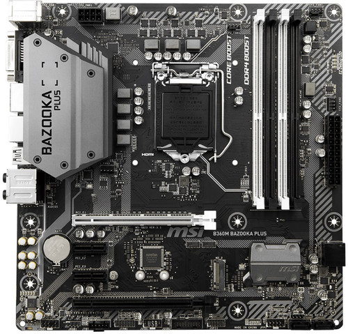 Купить Плата MSI LGA1151-v2 B360 B360M BAZOOKA PLUS 4xDDR4 2xPCI-Ex16 DP/HDMI/DVI SATA3 M2 USB3.1 Type-C mATX в интернет-магазине DNS. Характеристики, цена  | 1259304.