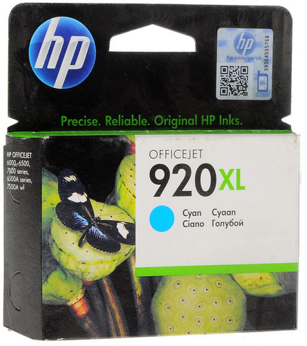 Купить Картридж HP 920XL (CD972AE) голубой в интернет-магазине DNS. Характеристики, цена HP 920XL (CD972AE) | 0115659.