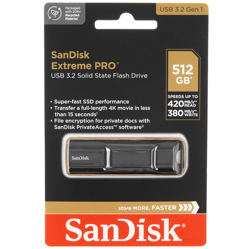 Купить Память USB Flash 512 ГБ Sandisk Extreme Pro [SDCZ880-512G-G46] в интернет-магазине DNS. Характеристики, цена Sandisk Extreme Pro | 5465378.