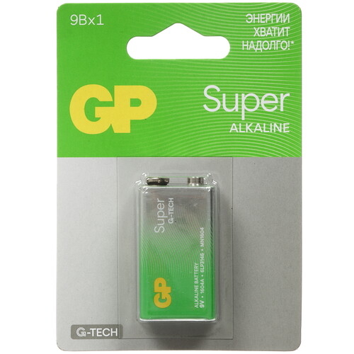 Купить Батарейка GP Super крона (6LR61/6F22/CR-9V) в интернет-магазине DNS. Характеристики, цена GP Super | 5626896.