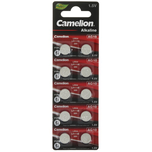 Купить Батарейка Camelion G10 LR54 (AG10/G10/LR1130/389A/189) в интернет-магазине DNS. Характеристики, цена Camelion G10 | 9117677.
