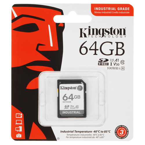 Купить Карта памяти Kingston Industrial SDXC 64 ГБ [SDIT/64GB] в интернет-магазине DNS. Характеристики, цена  | 5447537.