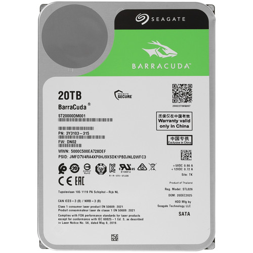 Купить 20 ТБ Жесткий диск Seagate BarraCuda [ST20000DM001] в интернет-магазине DNS. Характеристики, цена Seagate BarraCuda | 5664919.
