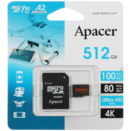 Купить Карта памяти Apacer microSDXC 512 ГБ [AP512GMCSX10U8-R] в интернет-магазине DNS. Характеристики, цена  | 5456919.