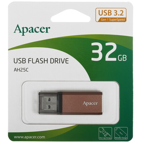 Купить Память USB Flash 32 ГБ Apacer AH25C [AP32GAH25CJ-1] в интернет-магазине DNS. Характеристики, цена Apacer AH25C | 5634539.