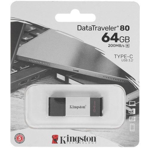 Купить Память OTG USB Flash 64 ГБ Kingston DataTraveler 80 [DT80/64GB] в интернет-магазине DNS. Характеристики, цена Kingston DataTraveler 80 | 4714522.