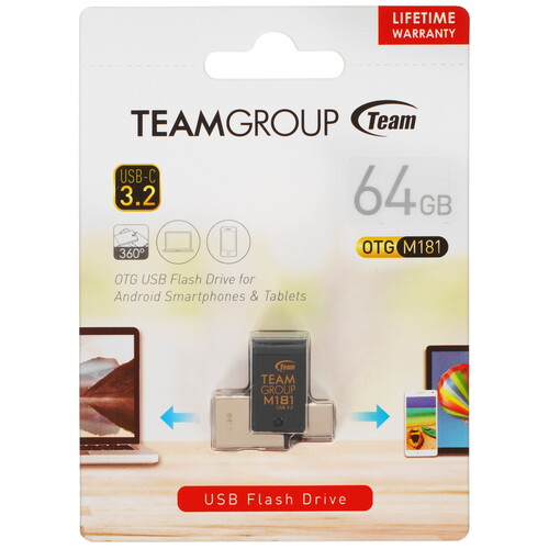 Купить Память OTG USB Flash 64 ГБ Team Group M181 [TM181364GB01] в интернет-магазине DNS. Характеристики, цена Team Group M181 | 5058850.