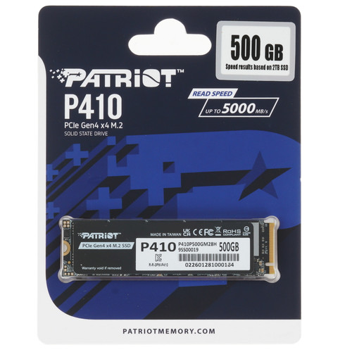Купить 500 ГБ M.2 NVMe накопитель Patriot P410 [P410P500GM28H] в интернет-магазине DNS. Характеристики, цена Patriot P410 | 5915053.
