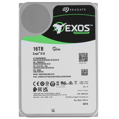 Купить 16 ТБ Жесткий диск Seagate Exos X18 [ST16000NM000J] в интернет-магазине DNS. Характеристики, цена Seagate Exos X18 | 5057995.