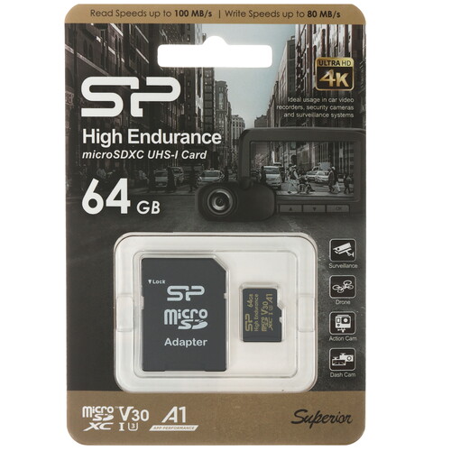 Купить Карта памяти Silicon Power High Endurance microSDXC 64 ГБ [SP064GBSTXDV3V1HSP] в интернет-магазине DNS. Характеристики, цена  | 5640607.