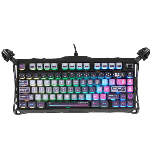 Купить Клавиатура  проводная + беспроводная GravaStar Mercury K1 Pro Special Edition Cyberpunk цвет черный в интернет-магазине DNS. Характеристики, цена GravaStar Mercury K1 Pro Special Edition Cyberpunk | 9345266.