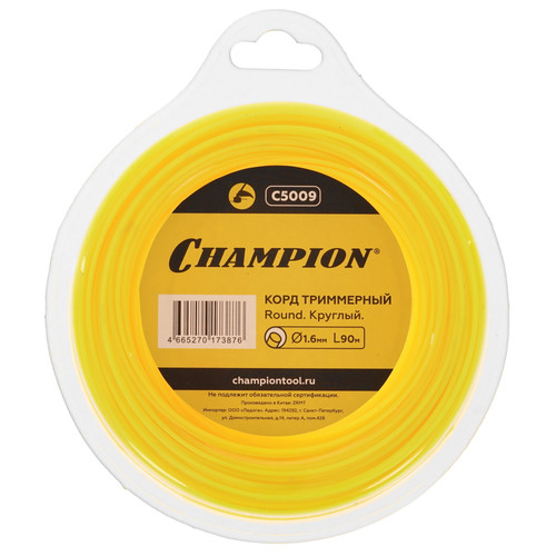 Купить Леска для триммеров Champion Round C5009 в интернет-магазине DNS. Характеристики, цена Champion Round C5009 | 1215827.