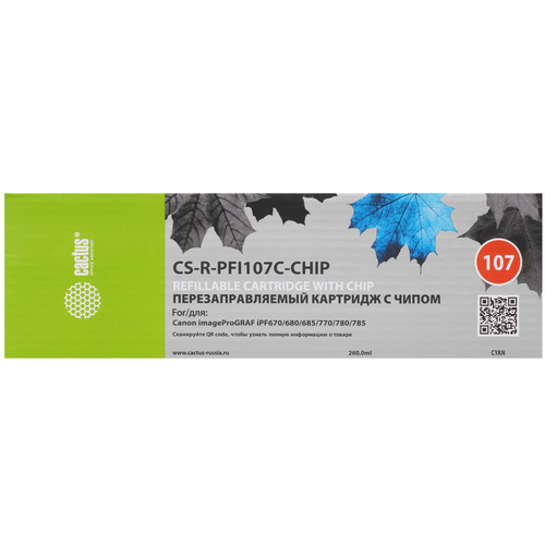 Купить Картридж Cactus CS-R-PFI107C-CHIP голубой в интернет-магазине DNS. Характеристики, цена Cactus CS-R-PFI107C-CHIP | 5649068.