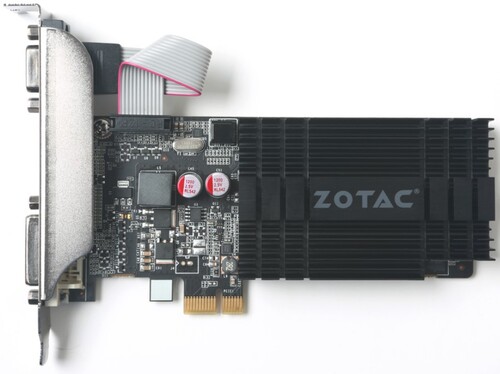 Купить Видеокарта PCI-E ZOTAC GeForce GT 710 PCIe x1 ZONE Edition LP 1024MB 64bit DDR3 [ZT-71304-20L] DSub DVI HDMI в интернет-магазине DNS. Характеристики, цена  | 1609631.