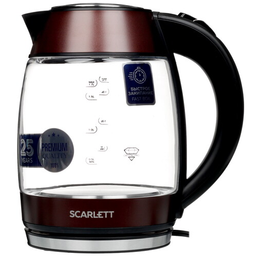 Купить Электрочайник Scarlett SC-EK27G100 коричневый в интернет-магазине DNS. Характеристики, цена Scarlett SC-EK27G100 | 9941146.