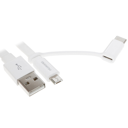 Купить Кабель HUAWEI micro USB-B, USB Type-C - USB Type-A белый 1.5 м в интернет-магазине DNS. Характеристики, цена HUAWEI 2-in-1 | 1199620.