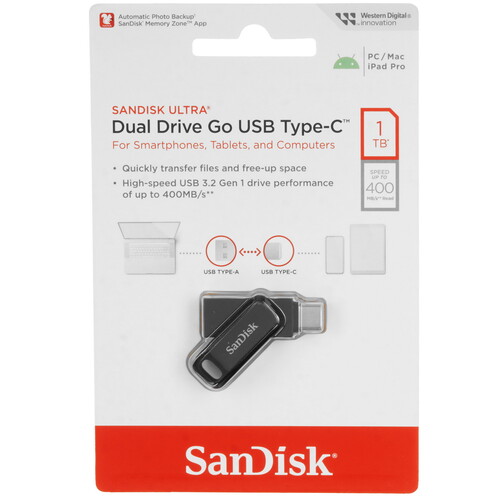 Купить Память OTG USB Flash 1024 ГБ SanDisk Ultra Dual Drive Go [SDDDC3-1T00-G46] в интернет-магазине DNS. Характеристики, цена SanDisk Ultra Dual Drive Go | 5470879.