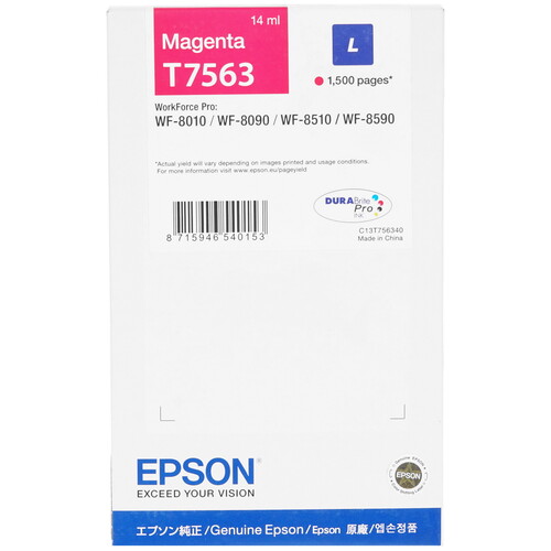 Купить Картридж Epson T7563 пурпурный в интернет-магазине DNS. Характеристики, цена Epson T7563 | 7974935.