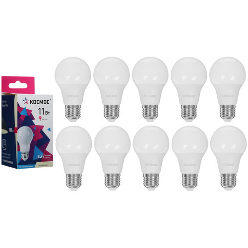 Купить Комплект светодиодных ламп Космос LED11wA60E2730_10 в интернет-магазине DNS. Характеристики, цена Космос LED11wA60E2730_10 | 5612211.