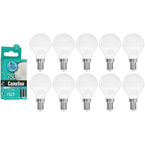 Купить Комплект светодиодных ламп Camelion LED E14/G45/8w/845 в интернет-магазине DNS. Характеристики, цена Camelion LED E14/G45/8w/845 | 5643000.