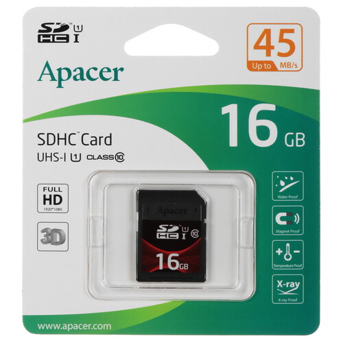 Купить Карта памяти Apacer SDHC 16 ГБ [AP16GSDHC10U1-R] в интернет-магазине DNS. Характеристики, цена  | 5456930.