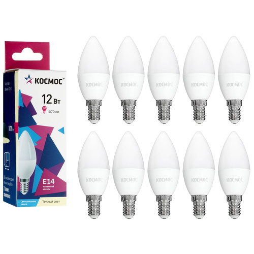 Купить Комплект светодиодных ламп Космос LED12wCNE1430_10 в интернет-магазине DNS. Характеристики, цена Космос LED12wCNE1430_10 | 5612206.