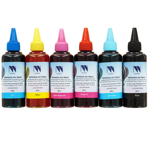 Купить Чернила водорастворимые NV Print NV-INK100U-6 голубой, желтый, пурпурный, светло-голубой в интернет-магазине DNS. Характеристики, цена NV Print NV-INK100U-6 | 9133616.