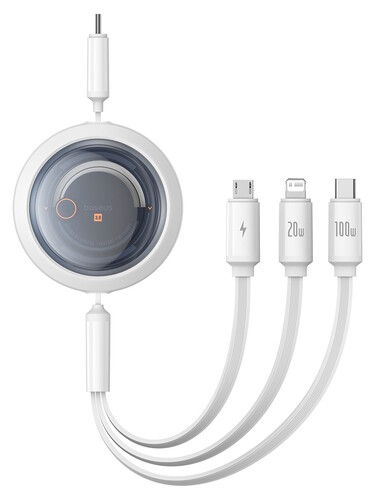 Купить Кабель Baseus Lightning 8-pin, micro USB-B, USB Type-C - USB Type-C белый 1.1 м в интернет-магазине DNS. Характеристики, цена Baseus Free2Draw | 5627819.