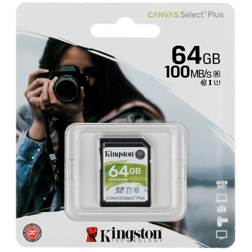 Купить Карта памяти Kingston Canvas Select Plus SDXC 64 ГБ [SDS2/64GB] в интернет-магазине DNS. Характеристики, цена  | 1664077.