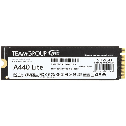 Купить 512 ГБ M.2 NVMe накопитель TEAMGROUP T-FORCE CARDEA A440 Lite [TM8FFQ512G0C129] в интернет-магазине DNS. Характеристики, цена TEAMGROUP T-FORCE CARDEA A440 Lite | 5457040.